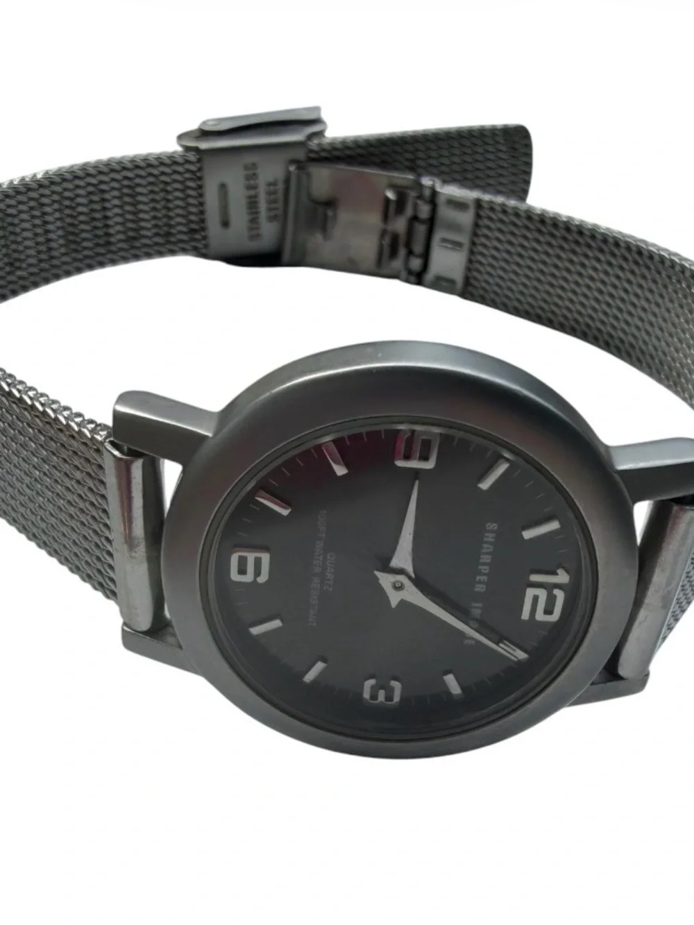 Sharper Image FM002 Stainless Steel Quartz Watch – Mesh Band